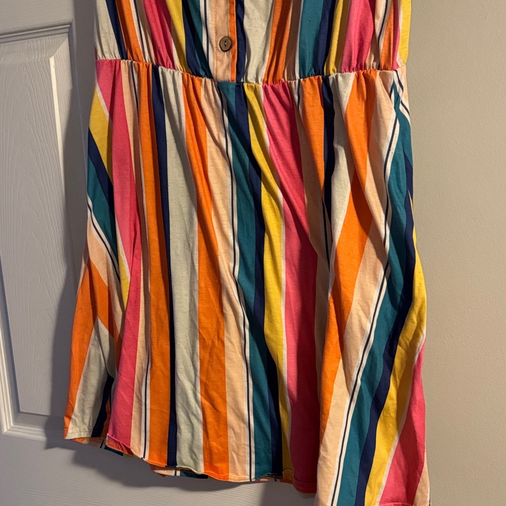 Colorful Striped Button-Down Dress - Picture 3 of 6